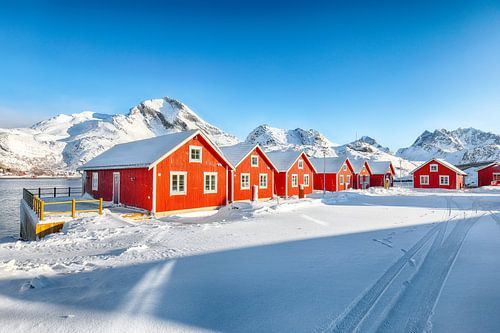 Red houses on the Sundstraumen