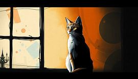 cat sits his sit by Renato Daub