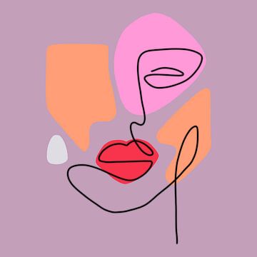 In shape - abstract gezicht van een vrouw van Milky Fine Art