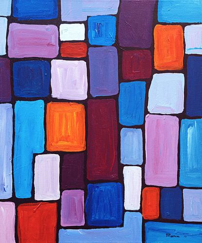 Abstrakt in Farbflächen von Maria Meester