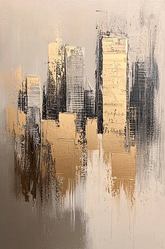 Art abstrait de la ligne d'horizon en or
