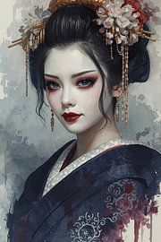 Geisha in dark colours. by Brian Morgan