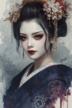 Geisha en couleurs sombres. sur Brian Morgan