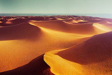 Illustratie woestijn met zandduinen