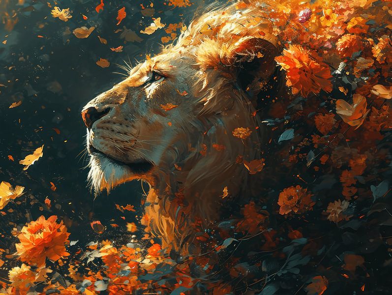 Autumn king | lion by Eva Lee