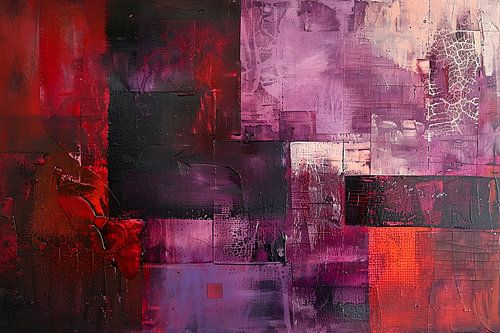 Abstracte diepte in rode en paarse tinten