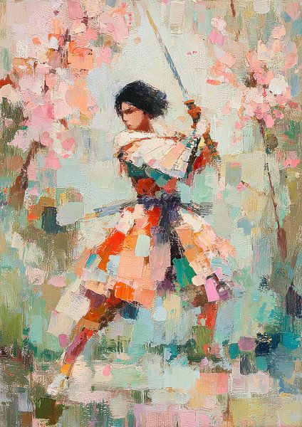 Vloeiende samoeraifiguur met zwaard van Niklas Maximilian