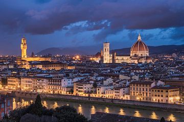 Die Blaue Stunde in Florenz, Italien