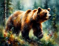 Wilde dieren in aquarel - Beer 2