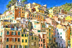 Riomaggiore ein buntes Dorf in Cinqueterre, Italien