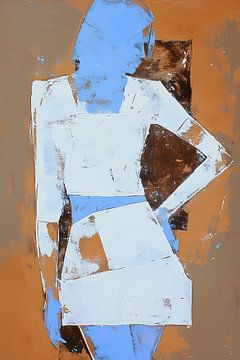 Woman in Blue van Abstract Schilderij