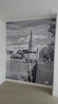 Klantfoto: Breda Spanjaardsgat vanaf Prinsenkade Zwart Wit
