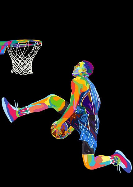 Basketbal in popart van IHSANUDDIN .