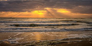 The Jacob's ladder, during sunset over the North Sea