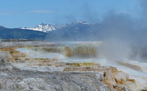 Mammoth Hot Spring Terraces at Yellowstone sur Mirakels Kiekje