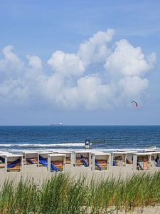 Strand cabines Katwijk van Dirk van Egmond