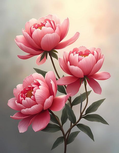 Roze Pioen Trio van Artistic
