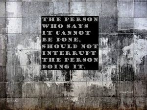 The Person Who Says It Cannot Be Done...