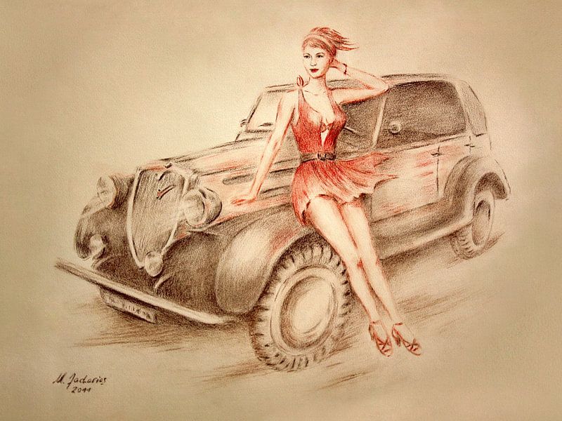 Girls and Classic Cars - Retro by Marita Zacharias