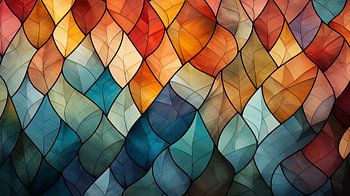 Glasmalerei Blatt Mosaik