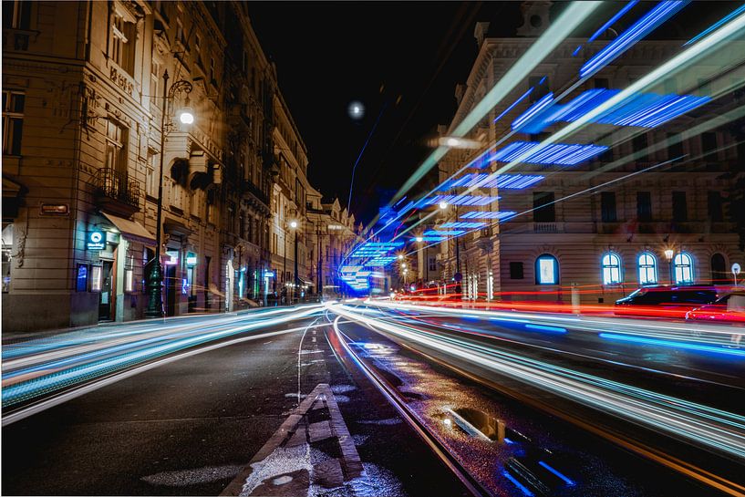 Lichtstreifen in Prag von Esmay Vermeulen