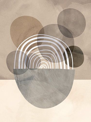 Japandi regenboog in aardse kleuren