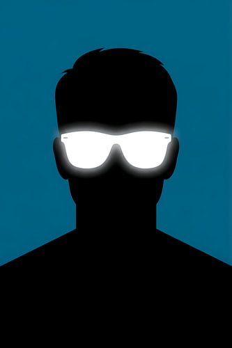 Silhouet portret met zonnebril