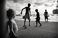 Soccer at the beach van Hans Van Leeuwen thumbnail