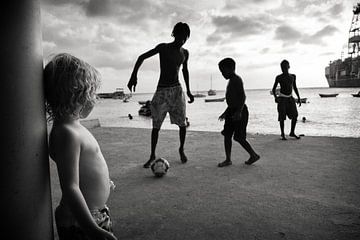 Soccer at the beach by Hans Van Leeuwen