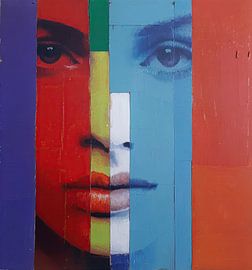 Portrait of woman in modern colours by Blues & Hues