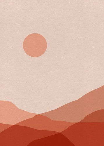 Abstract minimalistisch landschap in pastelkleuren nr. 9