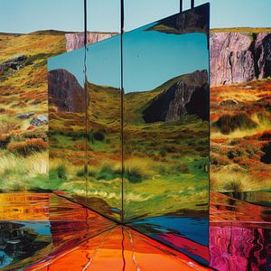 Landschaft Spiegelung surreal optische Täuschung Illusion