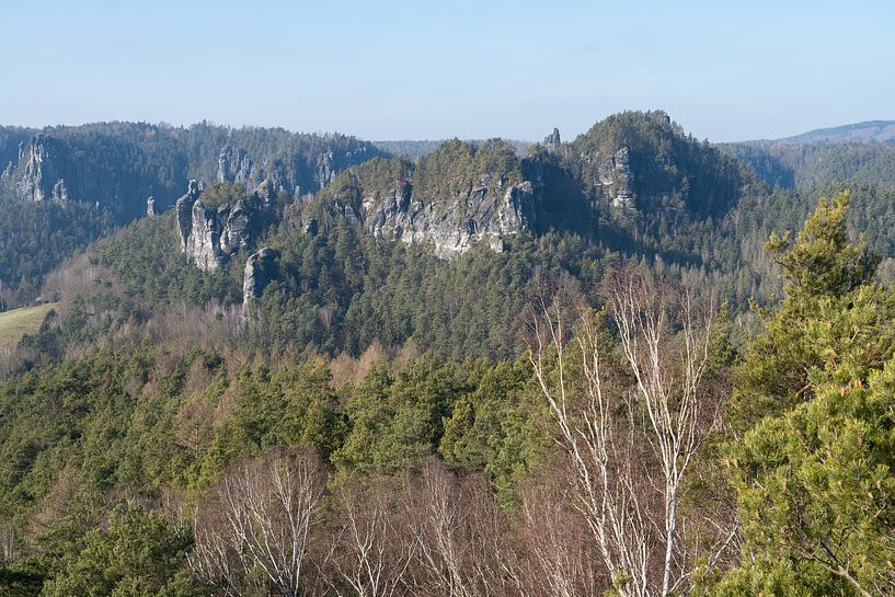 Uitzicht vanaf de Gamrig in Saksisch Zwitserland van Adriana Müller