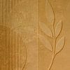 Goldenes botanisches Relief - Abstrakte Blätter in Ocker und Textur von STUDIO ARTSY