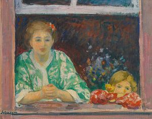 Frau und Mädchen am Fenster