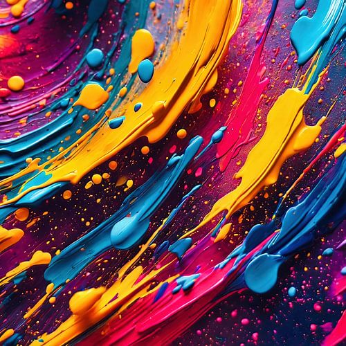 Surrealistisch kleurenpatroon met uitgesmeerde verf