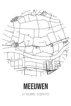 Meeuwen (Noord-Brabant) | Landkaart | Zwart-wit van Rezona