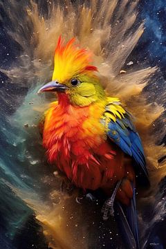 oiseau en multicolore sur Gelissen Artworks