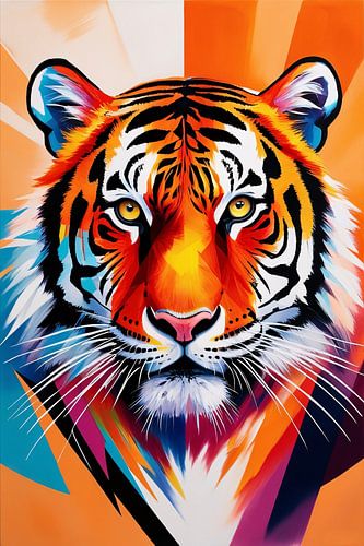 Kleurrijke abstracte tijgerkunst