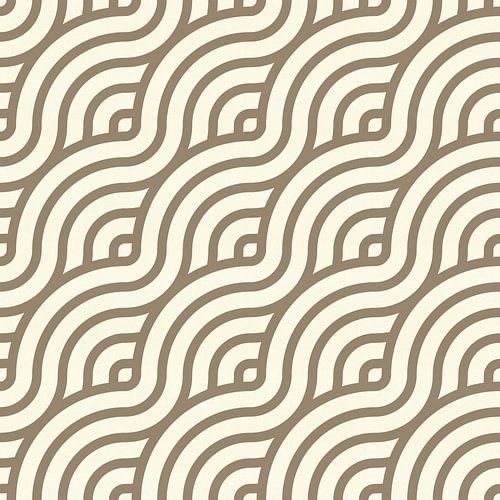 Abstract geometrisch golfpatroon in bruin en wit