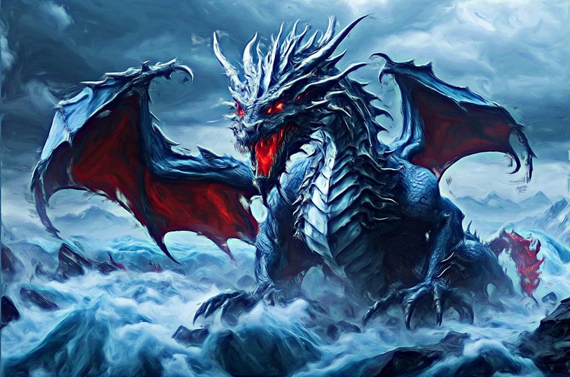 Dragon in ice and snow by DeVerviersBelgium