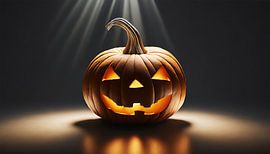 Halloween pompoen met gelaatstrekken