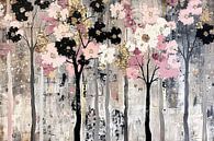 Abstract modern trees with flowers by Art & Soul Creations thumbnail