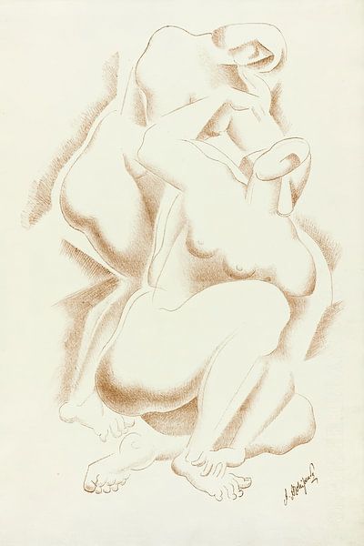 Naakttekening in de stijl van Auguste Rodin van Peter Balan