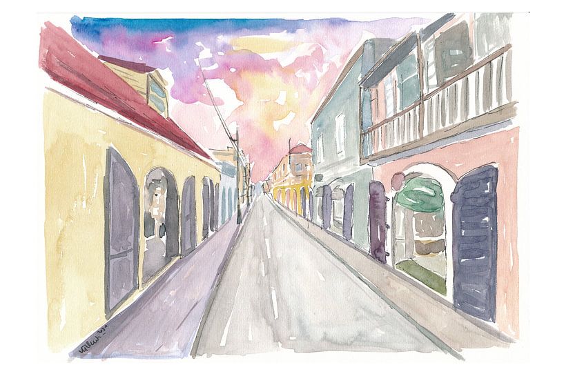 Charlotte Amalie Strassenszene St Thomas US Virgin Islands von Markus Bleichner