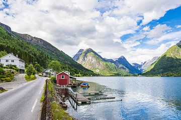 View over the Fjærlandfsjord in Norway by Rico Ködder