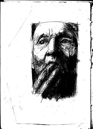 DRAME DE LA GRAND-MÈRE EN NOIR ET BLANC