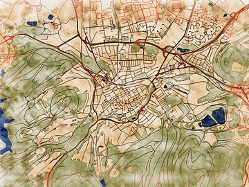 Kaart van Goslar in de stijl 'Serene Summer' van Maporia
