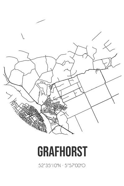 Grafhorst (Overijssel) | Map | Black and White by Prints of Place