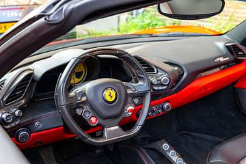 Tableau de bord de la voiture de sport Ferrari 488 Spider sur Sjoerd van der Wal Photographie